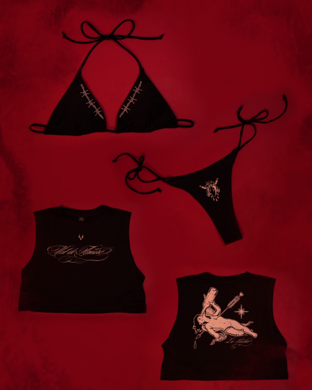 Bikini + Crop Top - Sin mangas